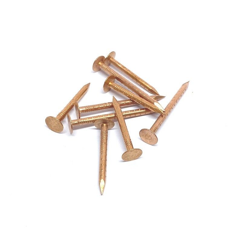 Plain 40mm Copper Clout Nails , Solid Copper Roofing / Slating Nails